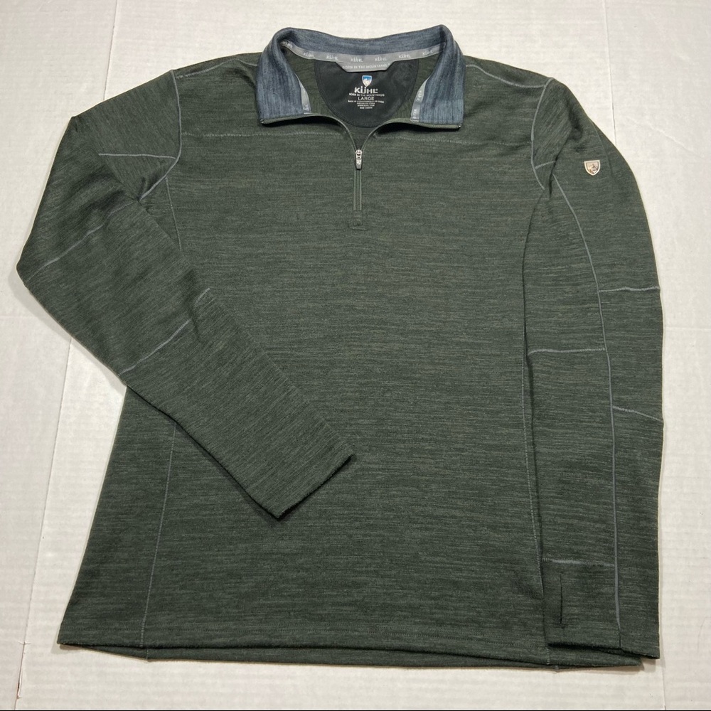 Kuhl Green 1/4 Zip Pullover Long Sleeve Sweater